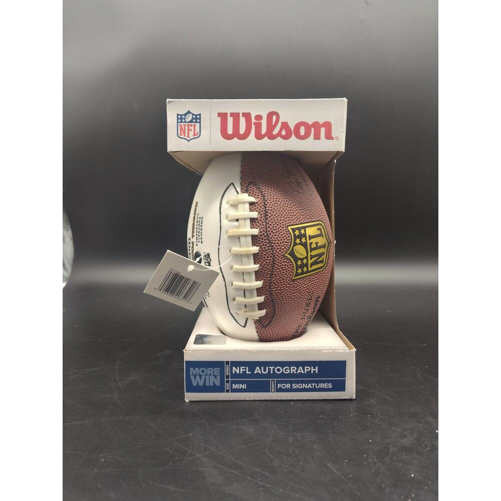 Wilson NFL Mini Autograph Football White Panel Display Ball New Boxed